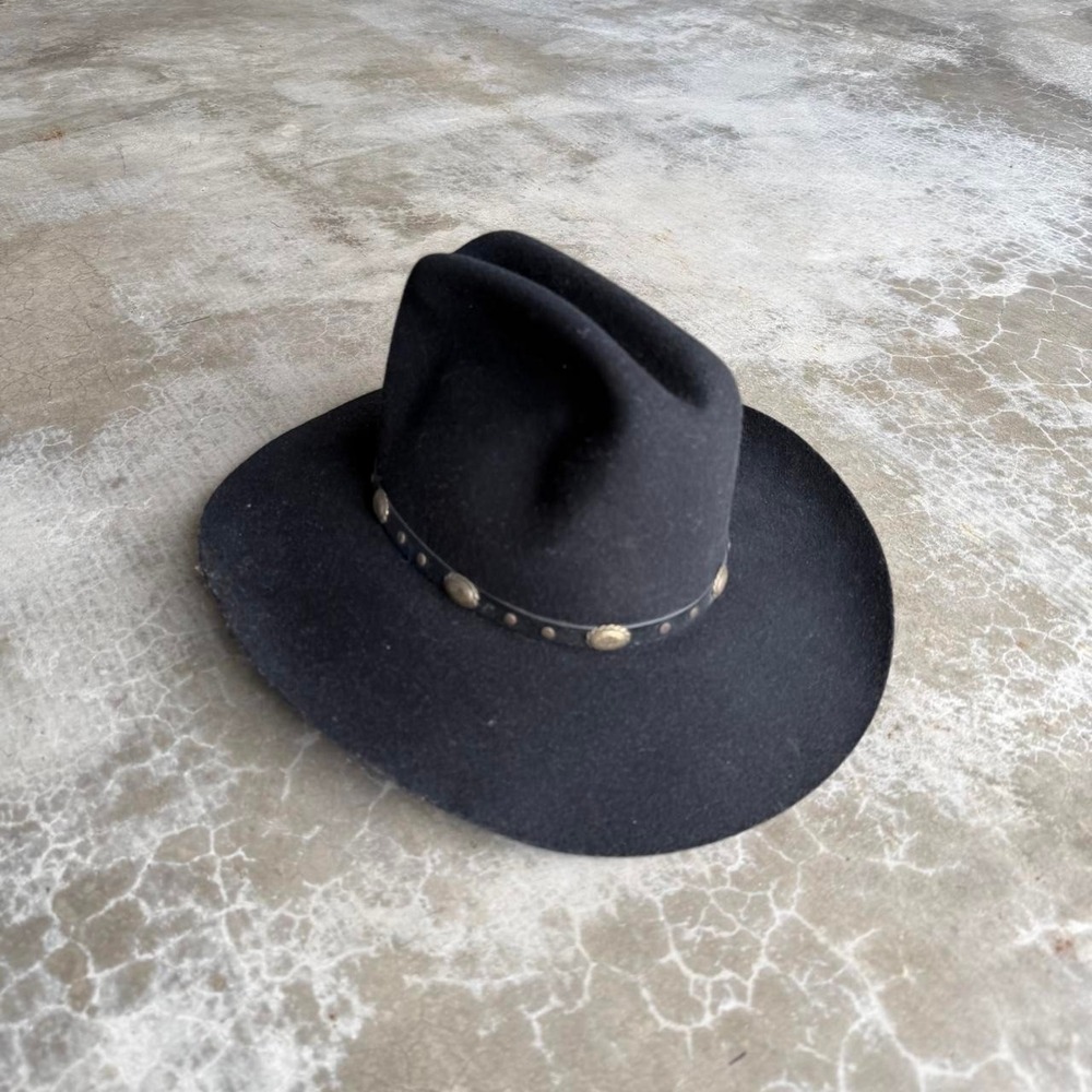 True vintage Bee Hat Co Black Fur Blend XX Cowboy western hat USA size 6 3/4